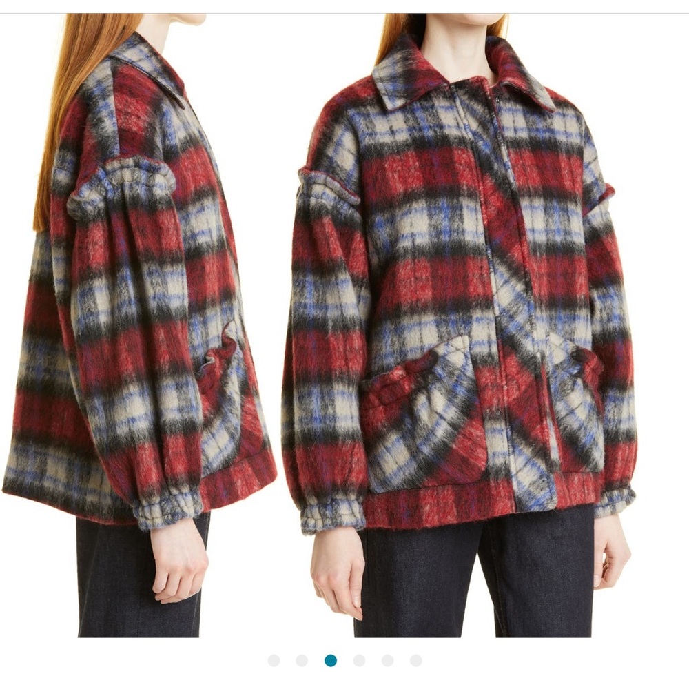 Munthe neotron plaid wool blend jacket